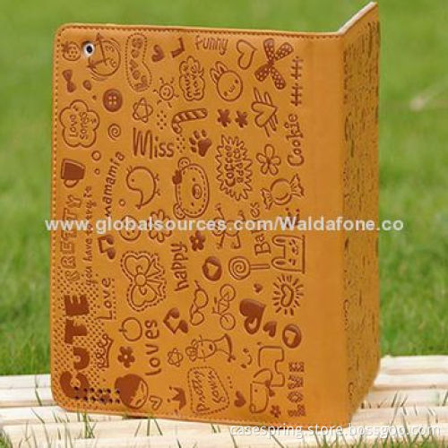 Leather Case for iPad, iPad 2/3/4 Applicable Models, Steel Embossing Pattern, Stylish Design